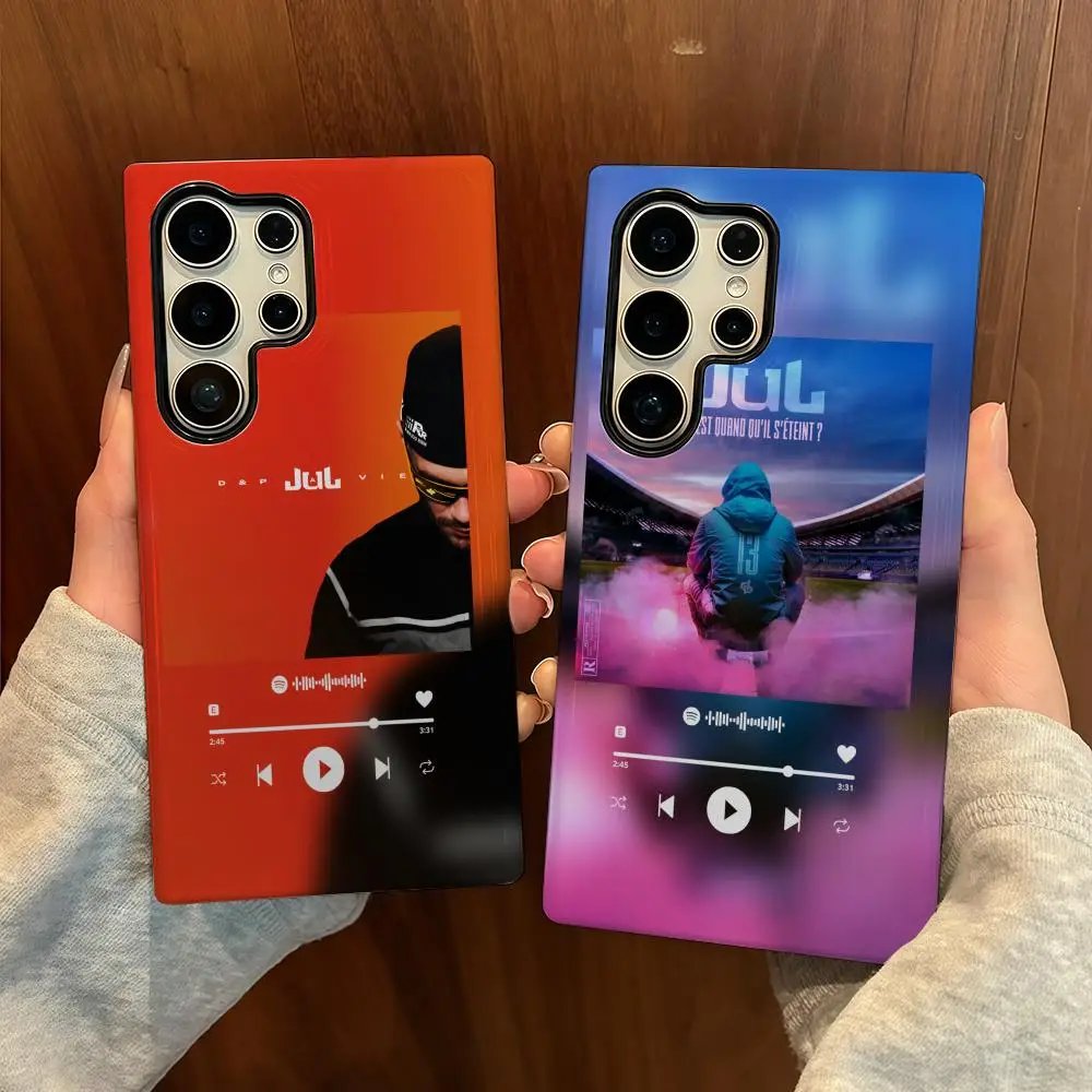 

J-Jul Phone Case For Samsung S25 Film Shell Luxury GalaxyS24Ultra 23plus S22 21 A56 36 26 16 Double Layer Cover