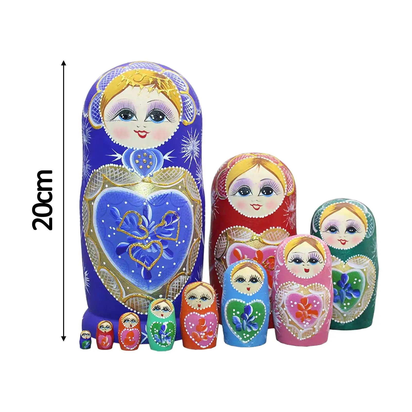 Juguete anidado, encantadoras muñecas Matryoshka coleccionables para adorno de festival en casa