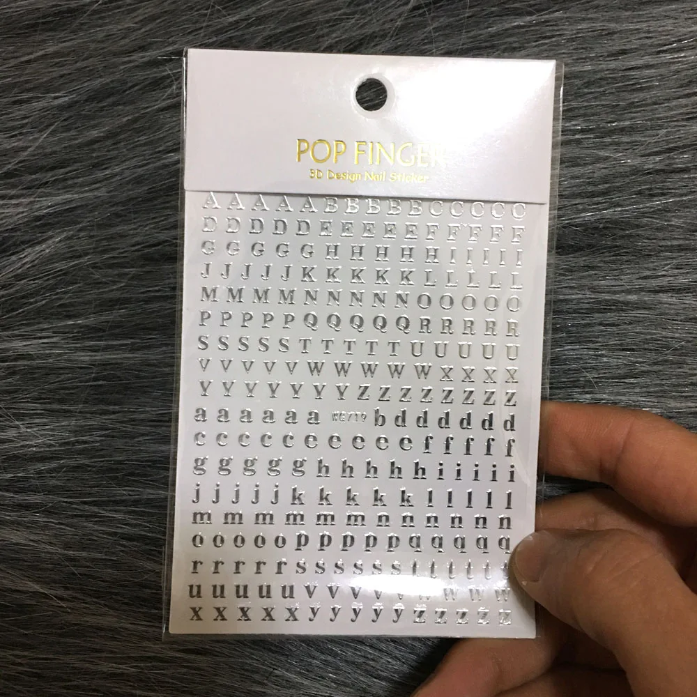1PCS 3D 26 Englisch Alphabet Anzahl Nail art Aufkleber Selbst-Adhesive Wort Kleine Brief Tattoos Sliders Nagel Abziehbilder