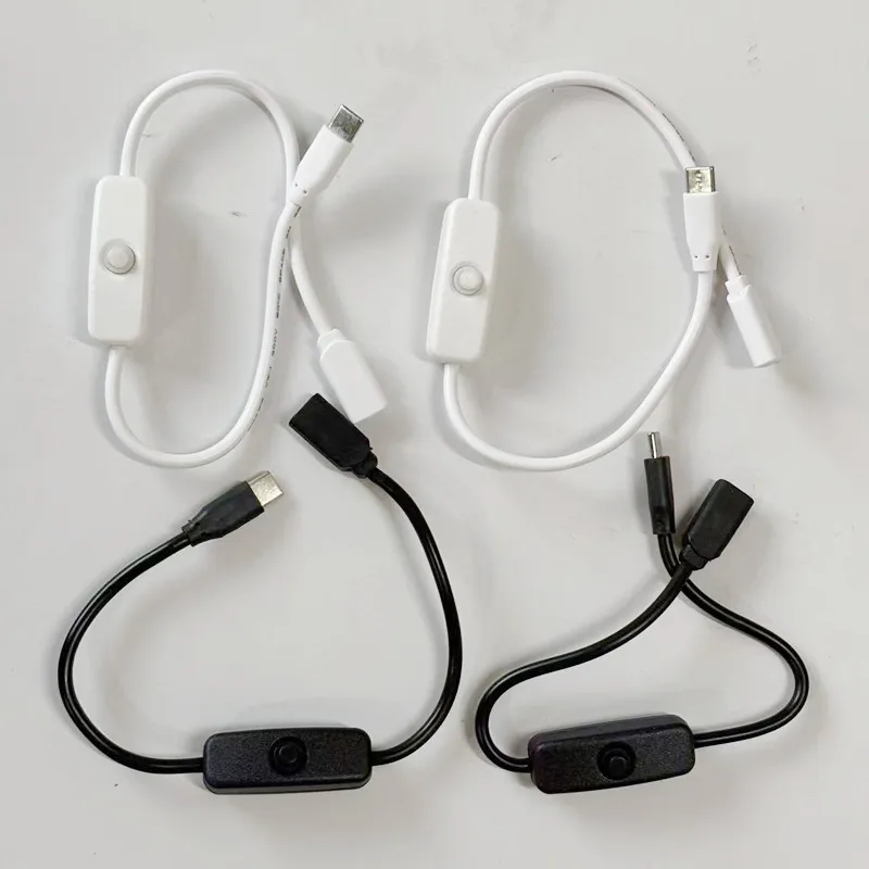 USB C Cable with On/Off Switch Button Type C Male to Female Connector Type C Switch Wire Cord