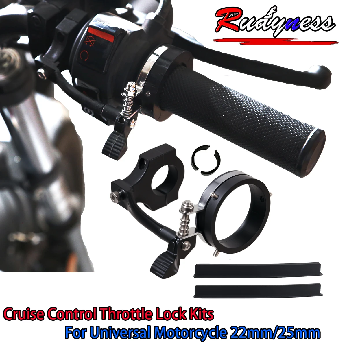 Kits universales de bloqueo del acelerador para Control de crucero de motocicleta, para Yamaha, Honda, Suzuki, Kawasaki, BMW, manillar de 7/8 pulgadas, 22mm, 1 pulgada y 25mm