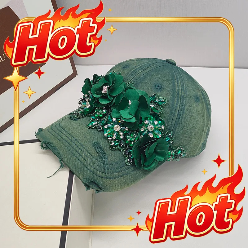 Custom A Trendy, Worn Green Baseball Cap - A Fun Style, Suitable For Casual Outfits And A Striking Accessory - An Ideal Option T