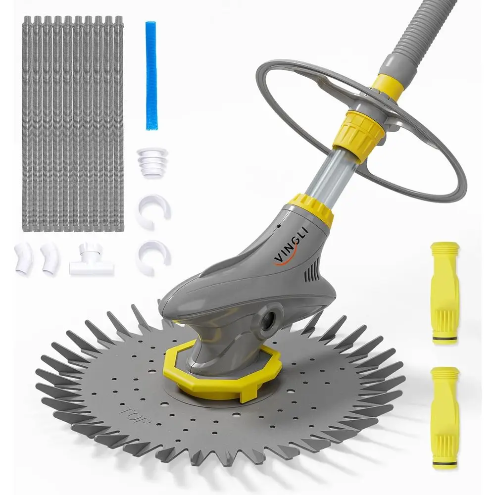 

Grey Suction Pool Vacuum Cleaner with 33ft Hose and Diaphragms