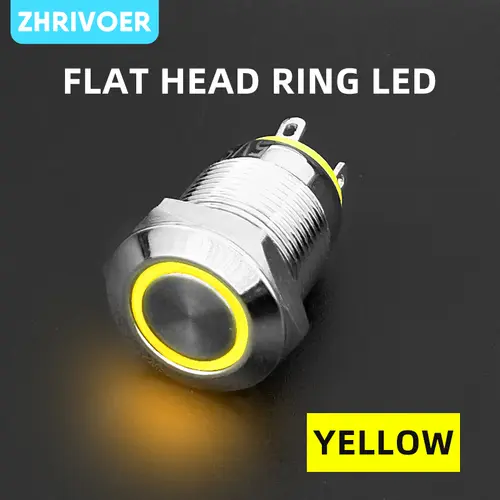12mm Waterproof Metal Push Button Switch LED Light Momentary Locking Car Engine PC Power Switch 3V 5V 12V 24V 220V Ring Symbol - Image 8