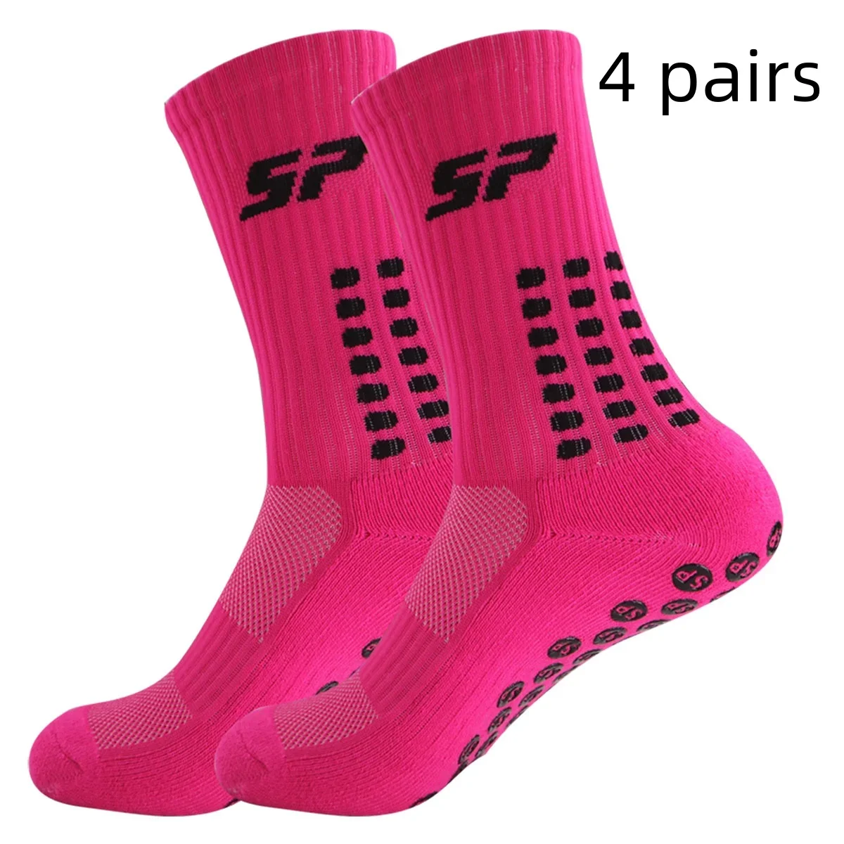 

4 Pairs Soccer Sports Socks Non-slip Socks Rubber Football Cycling Socks Grip Running Yoga Basketball Socks