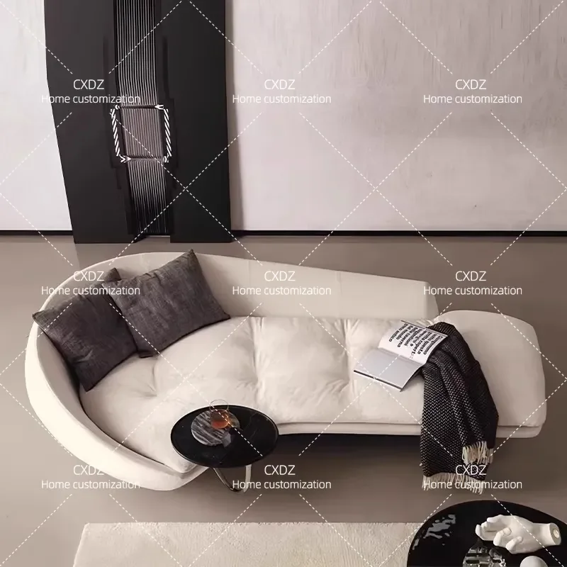 Italian Minimalist Recliner Chair Snowflake Velvet Fabric Foldable Sofa for Villa Living Room Bedroom Lounge Furniture