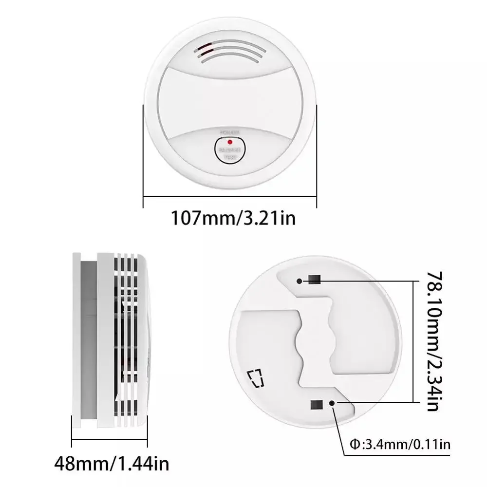 Tuya Smart WiFi Smoke Detector Sensor Fire Alarm Works With Smart Life APP Information Push Smart Home Security System