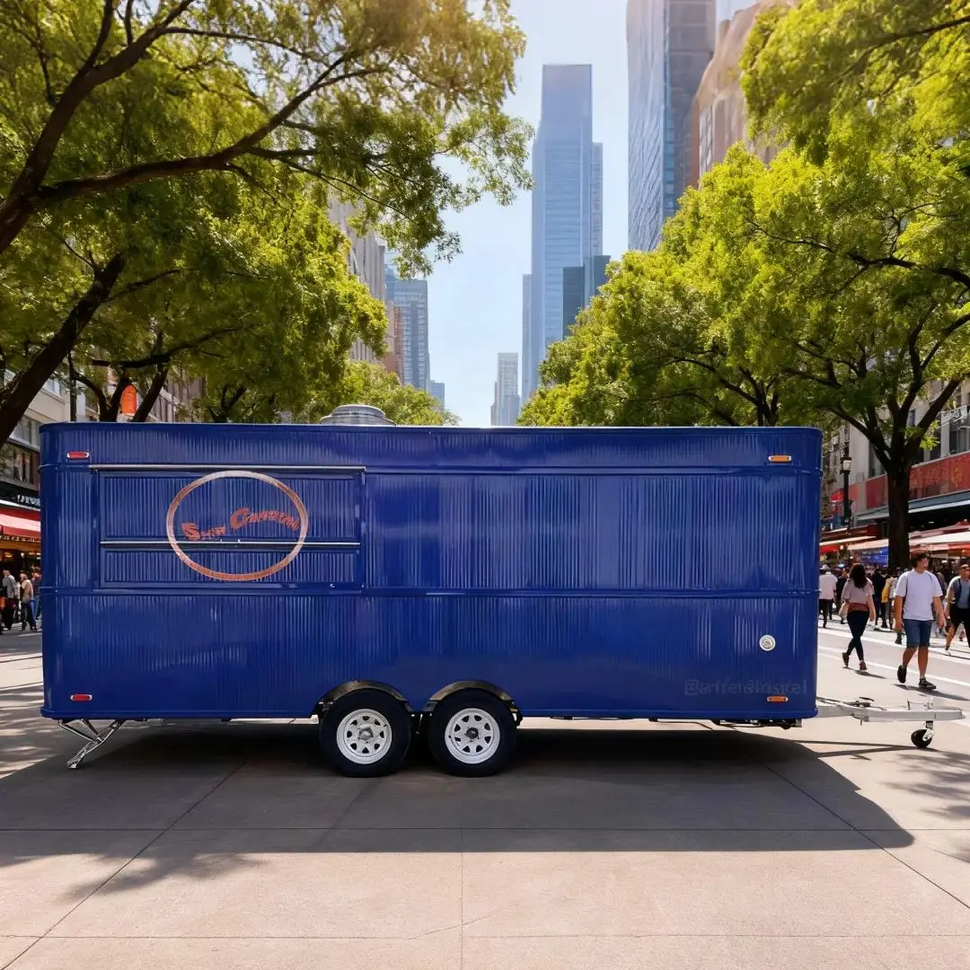 Waterproof Sun-Protective Street Vendor Food Storage Trailer Multi-Functional Outdoor Mobile Vending Cart for Business