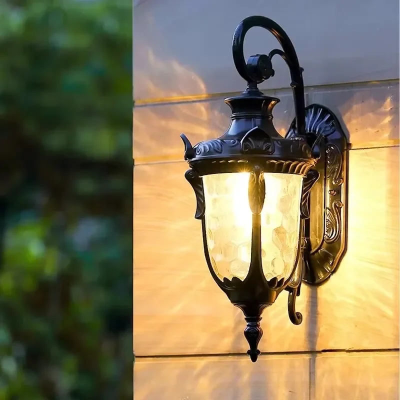 European outdoor wall lamp LED square IP65 waterproof light sensor, aluminum alloy strip/cylindrical 5-year warranty