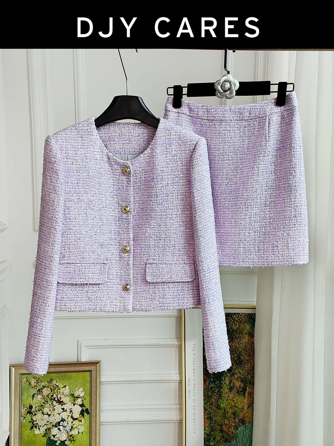 

Новое фиолетовое шерстяное пальто Taro, комплект с полуюбкой большого размера