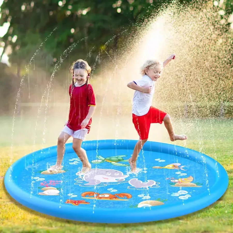 Splash Pad for Kids Outdoor Water Toys Chilfren Sprinklers Play Mat for Backyard Summer Water Park Toddlers Swimming Pool Gifts