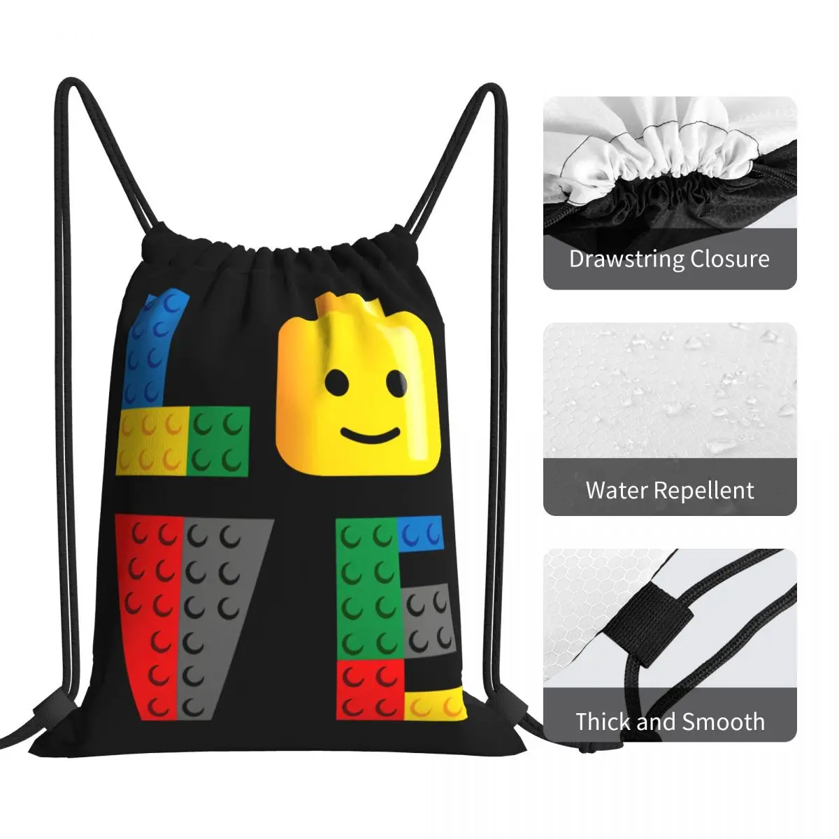 Legos Love Parody Quality Oldskool Artwork Drawstring Bags Gym Bag School Schoolbag Gymnast Bag Riding Backpack