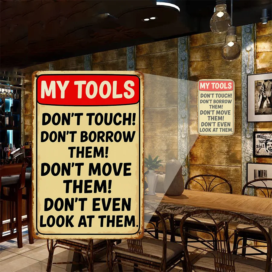 Vintage Tools Workshop Metal Sign Iron 8x12 Inch Retro Wall Decor Plaque For Garage Workshop Man Cave