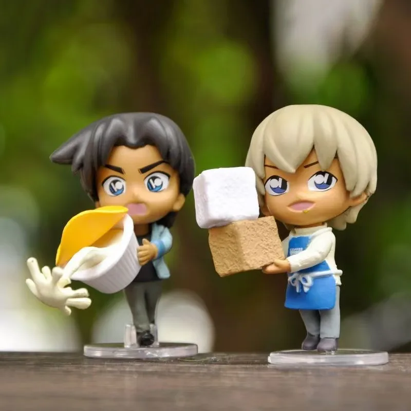 8pcs/set Anime Detective Conan Q Version Standing Action Figure PVC Model Toys Doll Desk Decor Cake Ornament Collectible Gifts