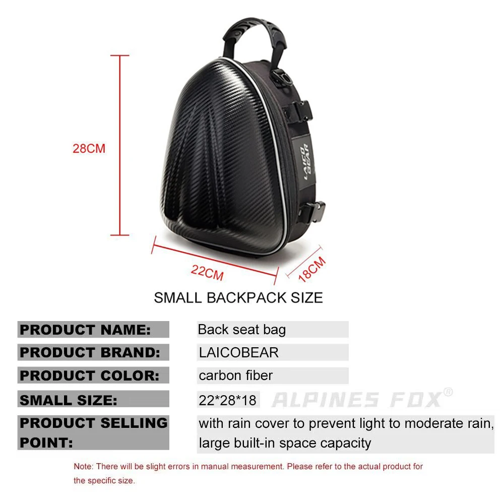 Carbon Fiber Motorcycle Bag Waterproof Motorcycle Tail Bag Tailbag Rear Pack Backseat Pack Backpack Crossbody Bag Kit Helmet Bag image 5