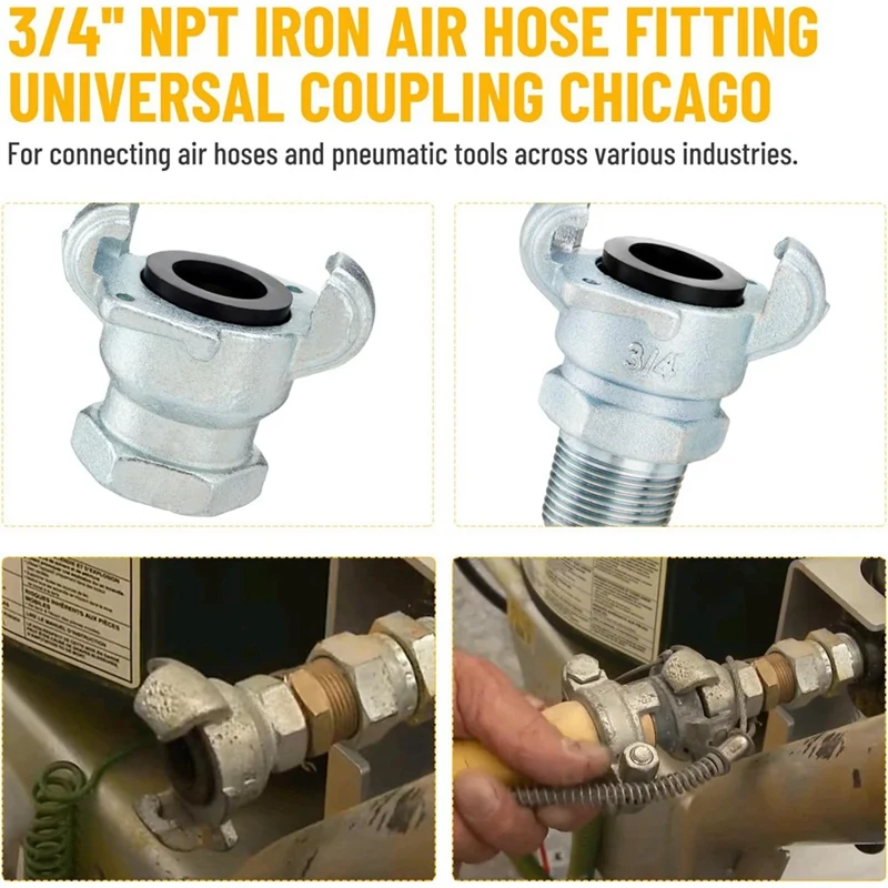 ABSJ-8PCS 3/4 นิ้ว NPT Air ข้อต่อท่อ, universal Coupling ชิคาโกข้อต่อ 3/4 นิ้วสําหรับชาย End, หญิง