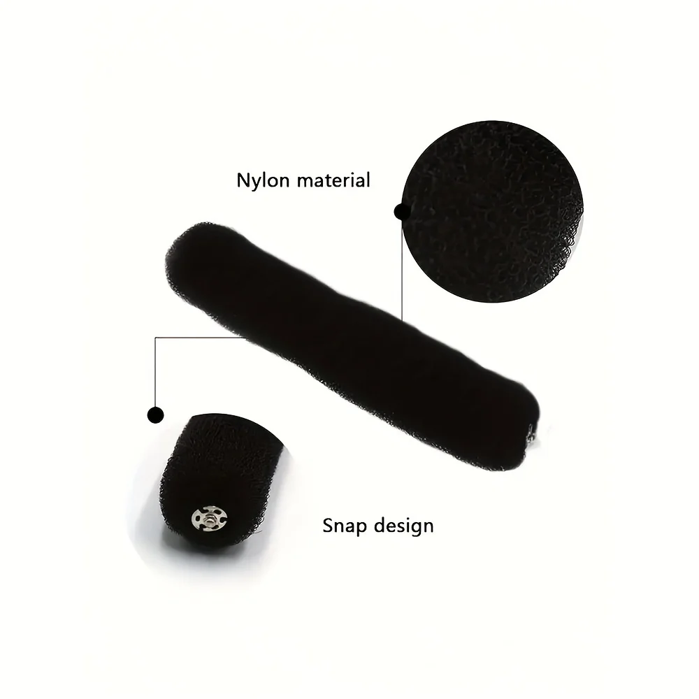 Magic Roll Tool Hair Ring, DIY Hair Foam Ring Shaper Snap, Hair Donut Bun Hair Accessories, Long Buckle Nylon Hair Ring