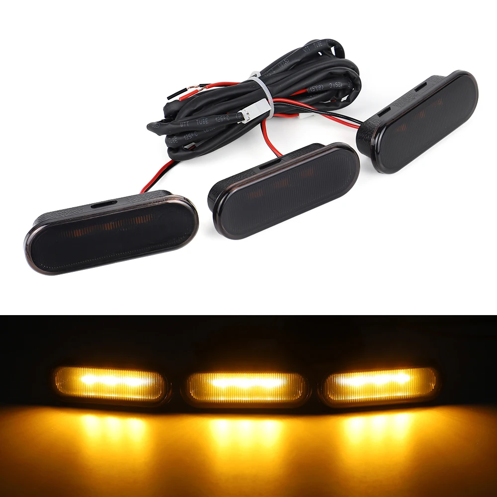 3 pcs Front Grill Lights for Ford Bronco 2021-2024 2-door and 4-door Badlands Wildtrak Everglades