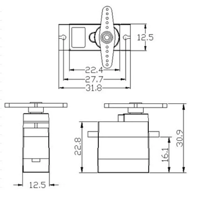 Feetech FT90M 2KG Torque 270 Degree Metal Gear Micro Servo for Electronic Digital Lock Robot Eye Robot Parts