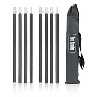 Adjustable Tarp Poles 2m 1.9m Aluminum Alloy Awning Tent Support Rod Lightweight Outdoor Camping Canopy Sticks Tent Rack Frame