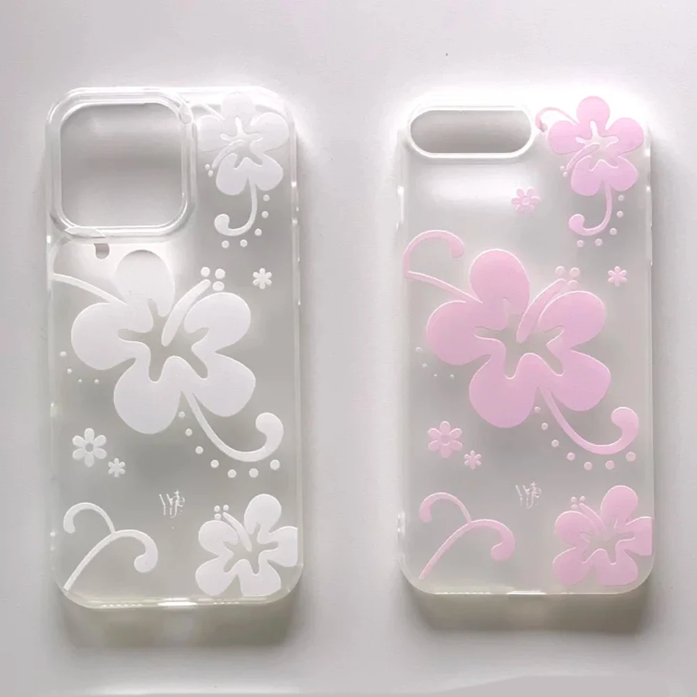 White Pink Flower Phone Case For Samsung Galaxy S26 S25 S24 S23 S22 S21 S20 FE Note20 Note10 Edge Plus Ultra Lite 5G Clear Cover
