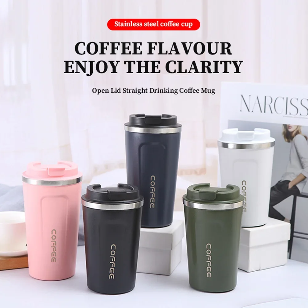 380ML/510ML Travel Coffee Mug Stainless Steel Thermal Mug Leakproof Tea Coffee Cup Car Vacuum Flasks Portable Insulated Bottles