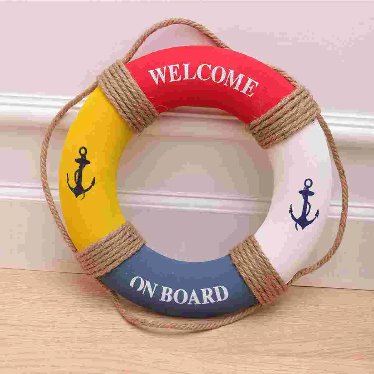 

Life Ring Buoy Decoration Retro Wall Hanging Outdoor Sign Seaside Buoys Ornaments