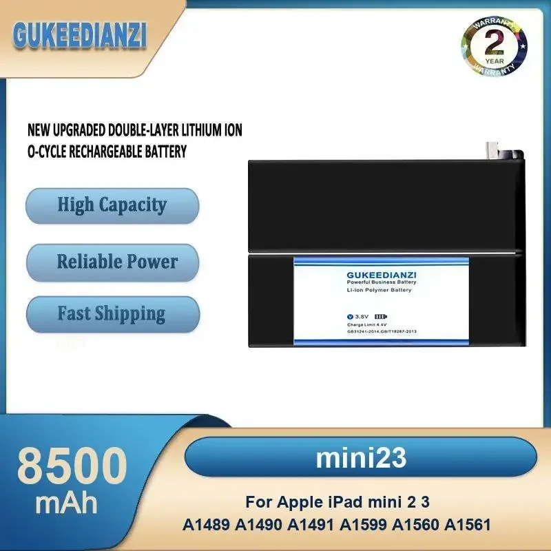 

Мини23 8500 мАч аккумулятор для планшета большой емкости для Apple iPad mini 2 3 A1489 A1490 A1491 A1599 A1560 A1561