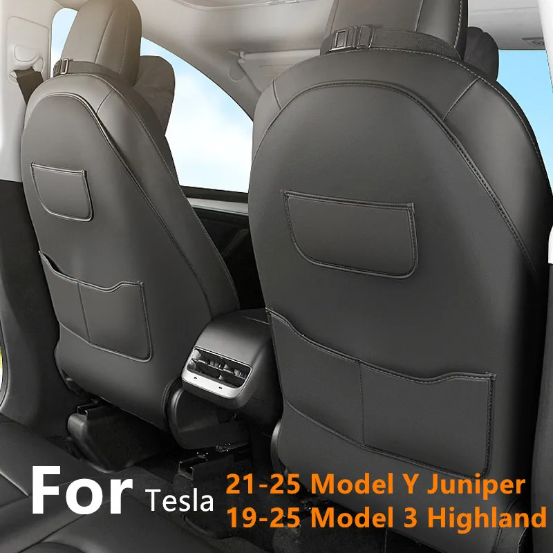 Suitable for Tesla Model Y Junipe Updated Model 3 Seat Anti Kick Pad, Rear Seat Protection Cover, Front Backrest Accessories