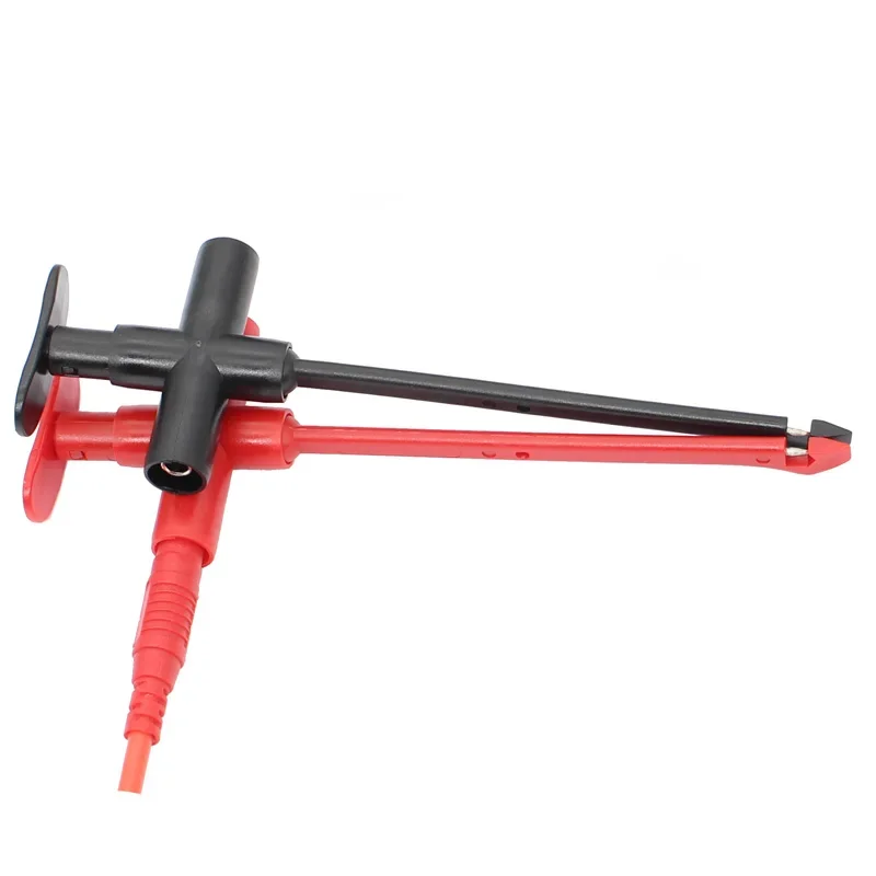 J30022 2pcs Insulation Puncture Probe Auto Repair Multimeter Test Clip Tool Spring Loaded Leads Can Connect 4mm Banana Plug