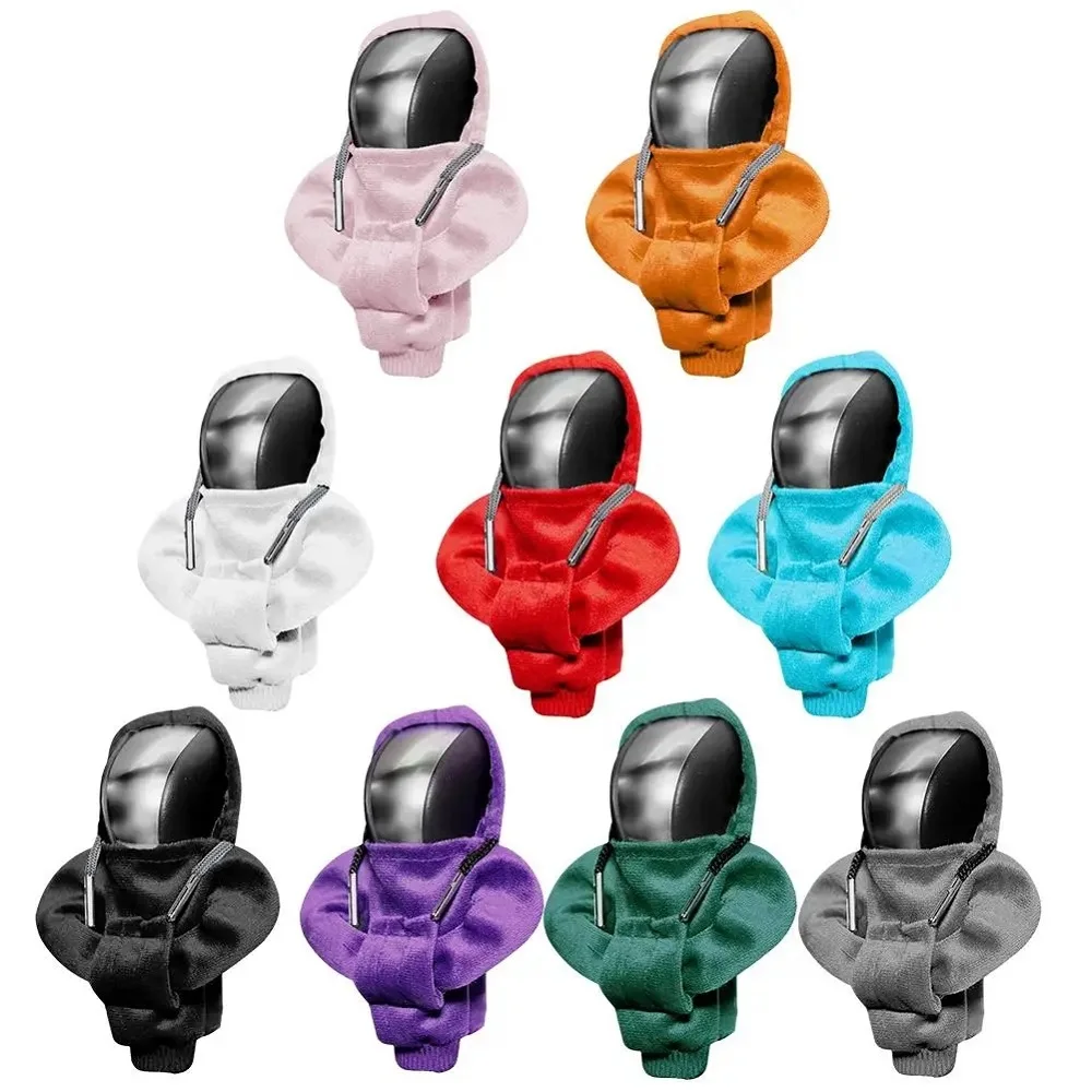 Fashion Hoodie Car Shift Knob Cover Manual Gear Handle Decoration Cover Sweatshirt Gear Lever Decor Car Interior Accessories