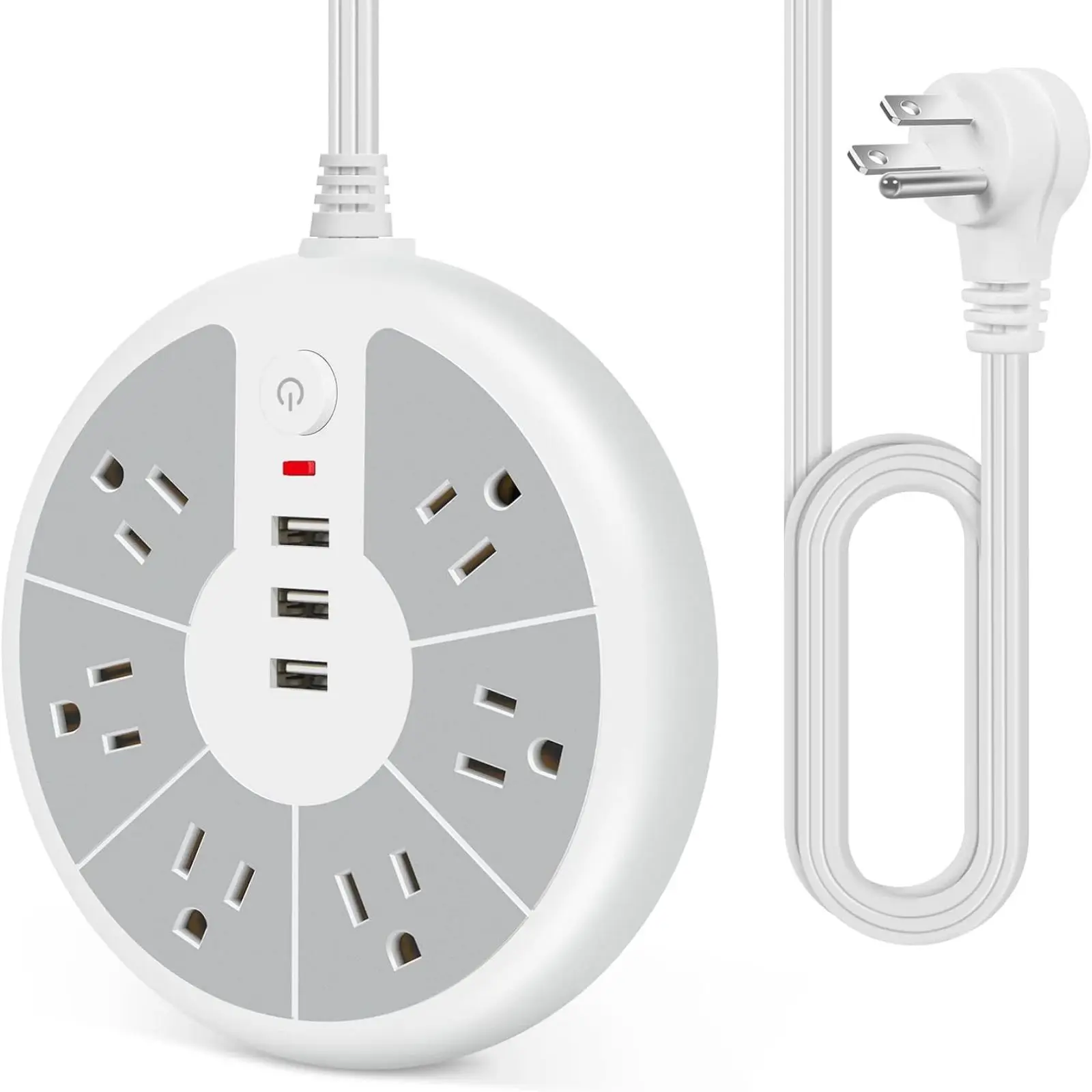 شريط طاقة القرص القياسي الأمريكي مع 3 مقابس USB للمكتب والمدرسة والعائلة والمشاهد الأخرى