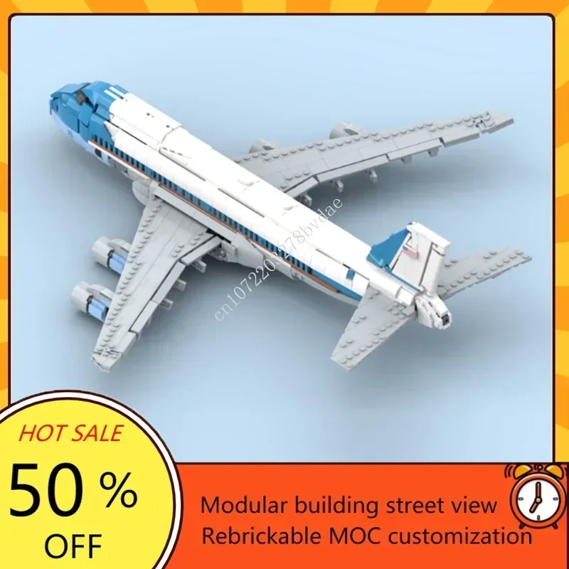 MOC Military Weapons Boeing 747 Air Force One Helicopter Model Building Blocks Technology Bricks  Assembly Toys Christmas Gifts