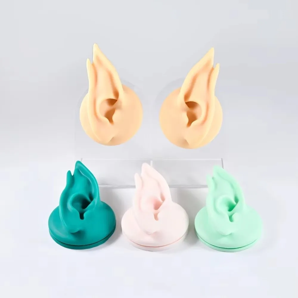 Soft Silicone Ear Jewelry Display Flexible Material Simulation Design Ear Model Display Tool Earring Studs Display Props