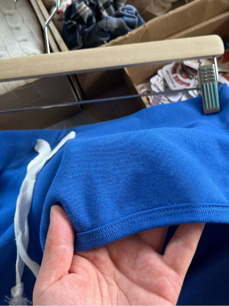 الرباط خمر Sweatshorts الصلبة امرأة الخريف عادية منخفضة الخصر مستقيم سراويل قصيرة الأزرق خمر بسيط القطن الرياضة السراويل