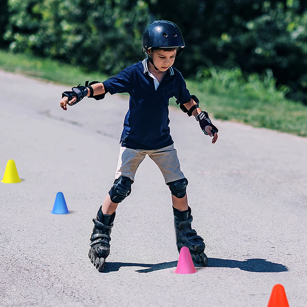 

30pcs Roller Bollards Soccer Cones Agility Training Sports Skating Colorful Plastic Durable PE Material Safe Use