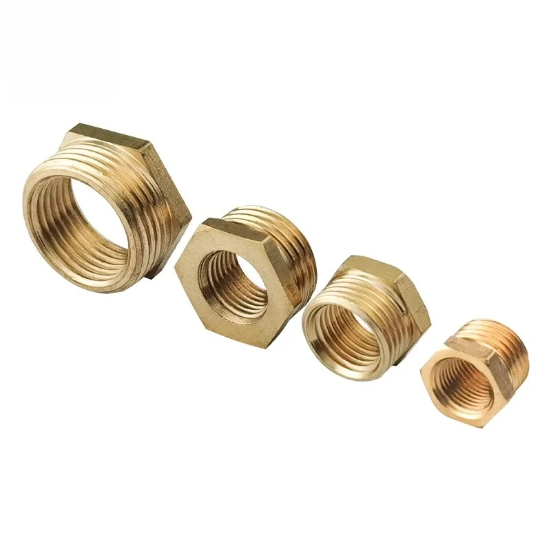 1PC 真鍮アダプターフィッティング縮小六角ブッシュブッシングスレッド銅コネクタオス-メスコネクタ燃料水ガス油用