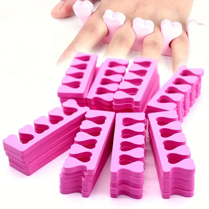 100Pcs/set Pink Soft Sponge Finger Toe Separator For Nail Art Practice Manicure Pedicure Divider Holder Gel UV Polish Tools Foam