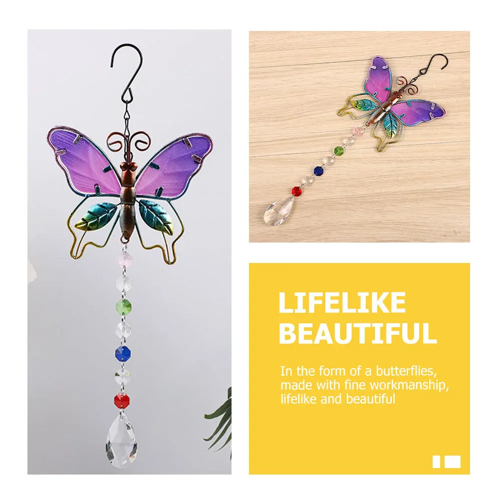

Crystal Butterfly Hanging Decor Garden Supplies Sun Catchers For Yard Outdoor Home Window Tree Adornment