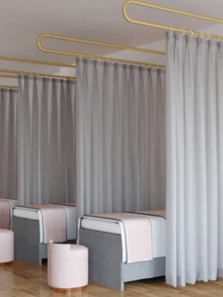 

Современный декоративный карниз U-образной формы из кованого железа для перегородки салона красоты, шторы для терапии, занавеска на окно