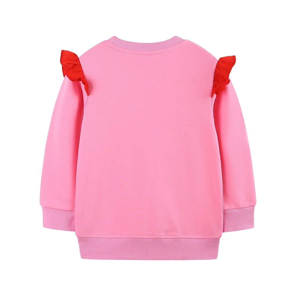 Jumping Meters Mädchen-Sweatshirts mit Schmetterlingsapplikation, 2–7 Jahre, Kleinkind-Kapuzenshirts, Herbst, Frühling, Kinderkleidung, heißer Verkauf – Detail 3