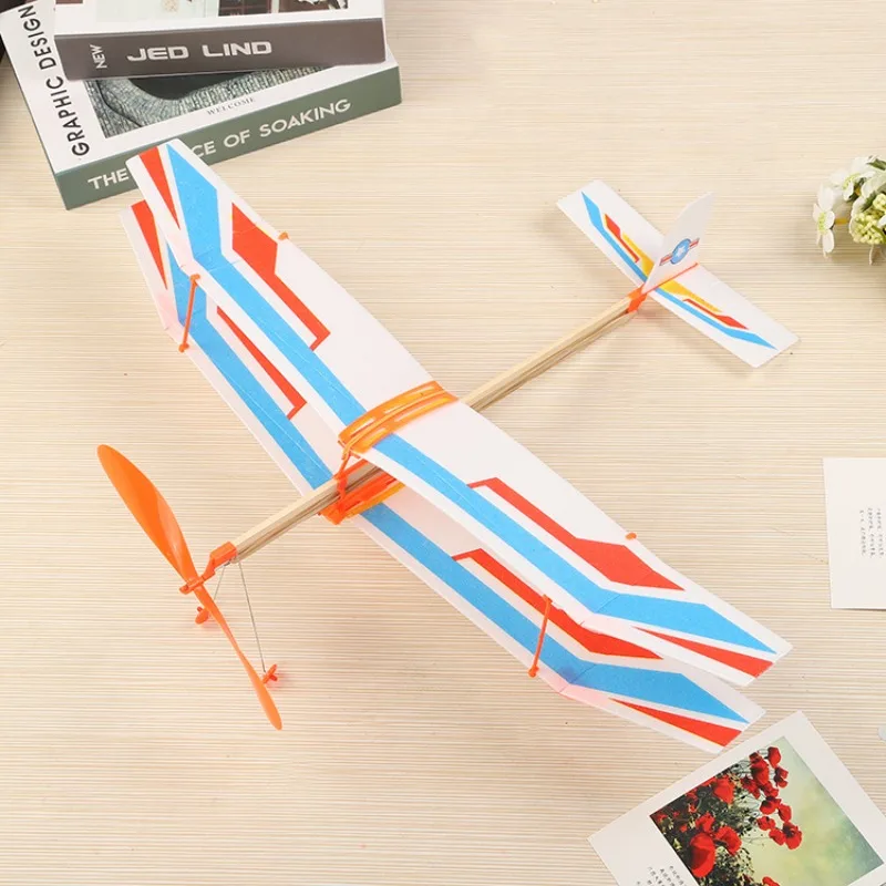 Creative Twin-wing Rubber Band Powered Airplane Model Toys Cultivation Children\'s Development Ability Exercise Hands-on Ability