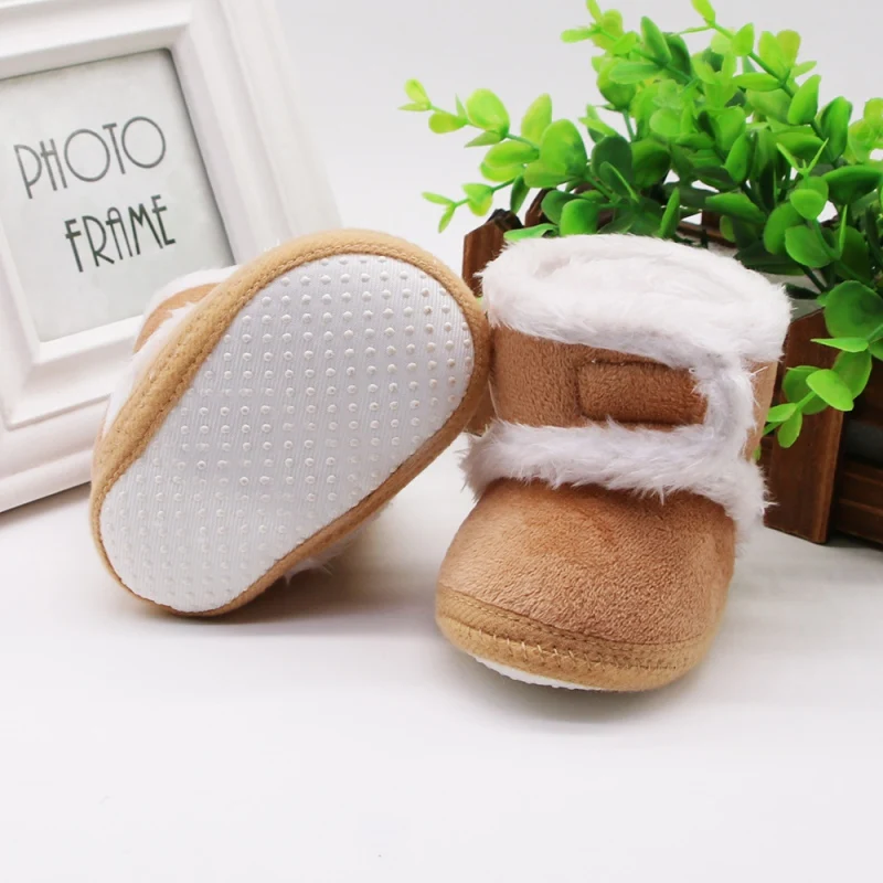 Soft Sole Fur Snow Booties For 0-18m Footwear Boots Newborn Toddler Warm Boots Winter First Walkers Baby Girls Boys Shoes