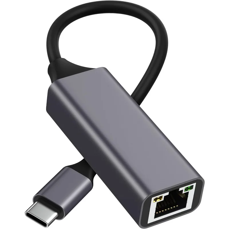 USB C to RJ45 Gigabit Ethernet Adapter 10/100/1000Mbps Type-C Network LAN Adapter USB Hub Portable Internet Dongle for MacBook
