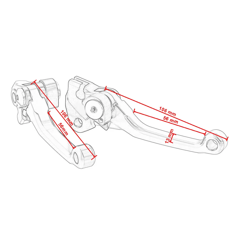 Motorcycle Lever Set 3 Finger Pivot Brake & Clutch Handles Motocross for Beta RR2T 2013-2019 for RR/RS 4T 2012-2019 - view 2