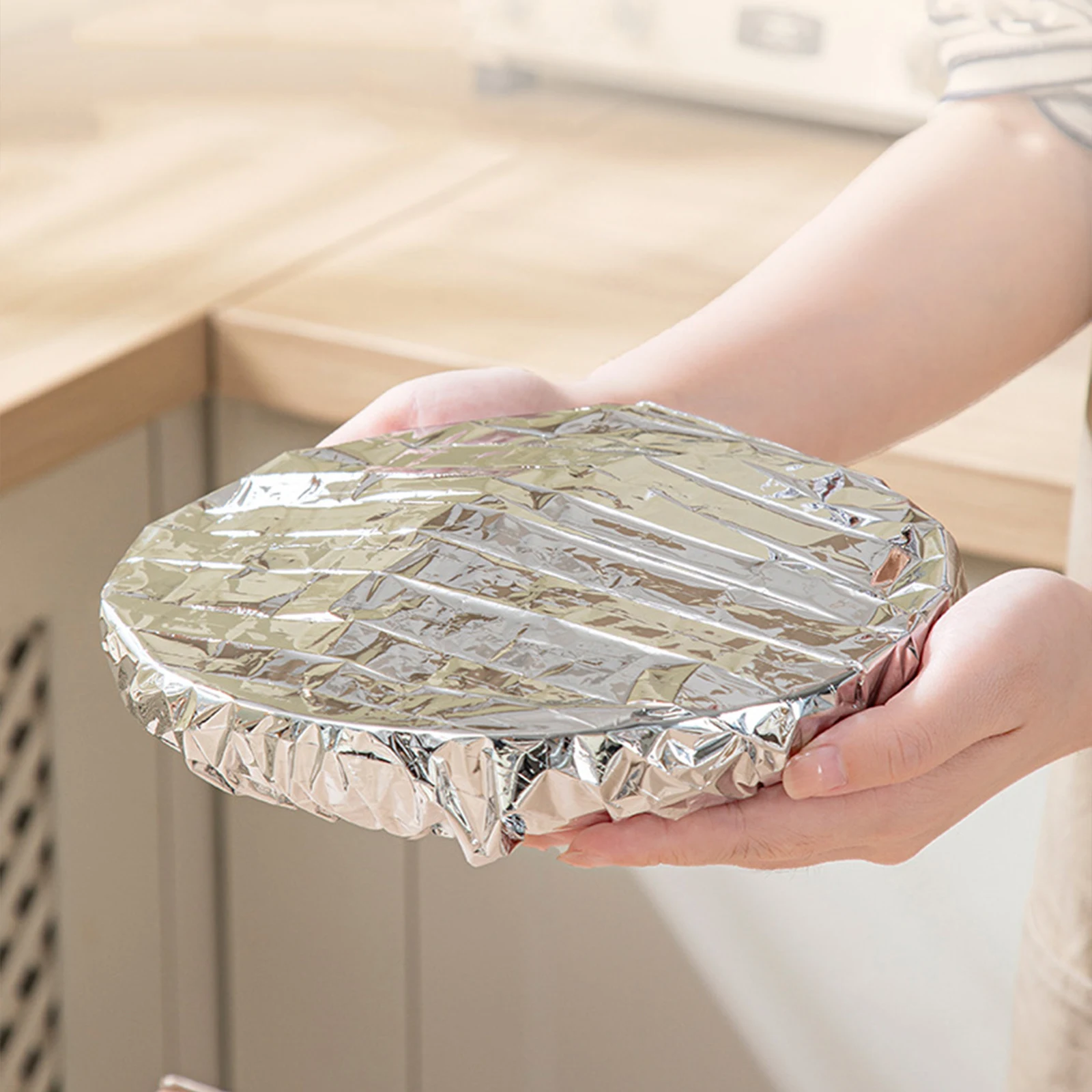 Aluminum Foil Insulated Covers Heat Resist Refrigerator Storage Shield Lids Reuse Elast Alu Foil Covers for Bowls & Plates