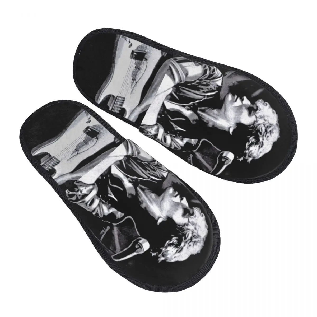 Viktor Tsoi Guitar House Slippers Cozy Warm Rusian Rock Kino Memory Foam Fluffy Slipper Custom Print Women Indoor Outdoor Shoes