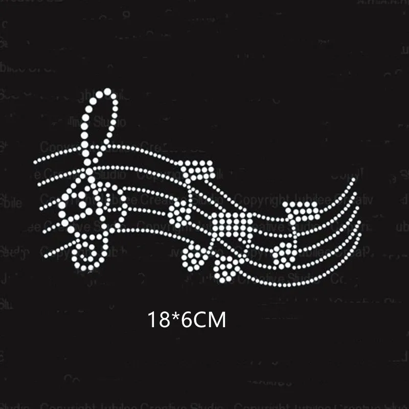 2pc/lot Music Melody Iron On Rhinestone Crystal Iron On hot fix rhinestone motif iron on transfers motif transfer on design