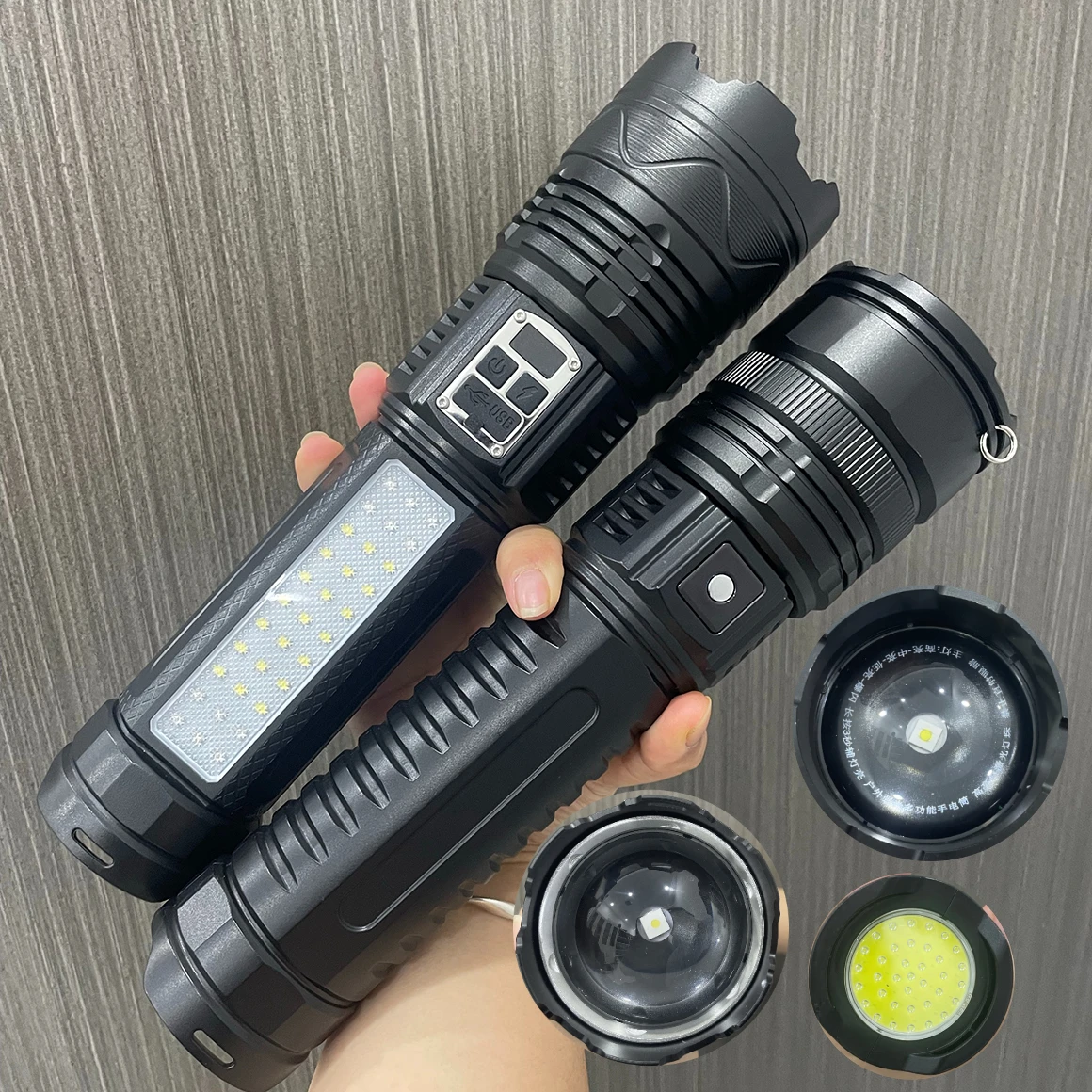 

1000000 Lumen Most Powerful Led Flashlight Super Bright 600W Torch Rechargeable Tactical Lantern Spotlight Long Shot 3500M Torch