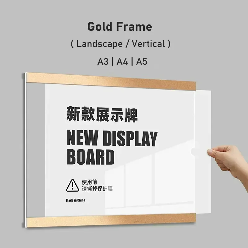 Single-deck Acrylic Board Wall Warning Frame a4 Display Vision Board Acrylic Holder Sign a3 Poster Office Bulletin